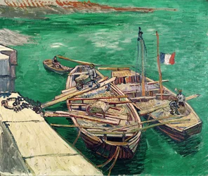 Aanlegsteiger met boten, 1888